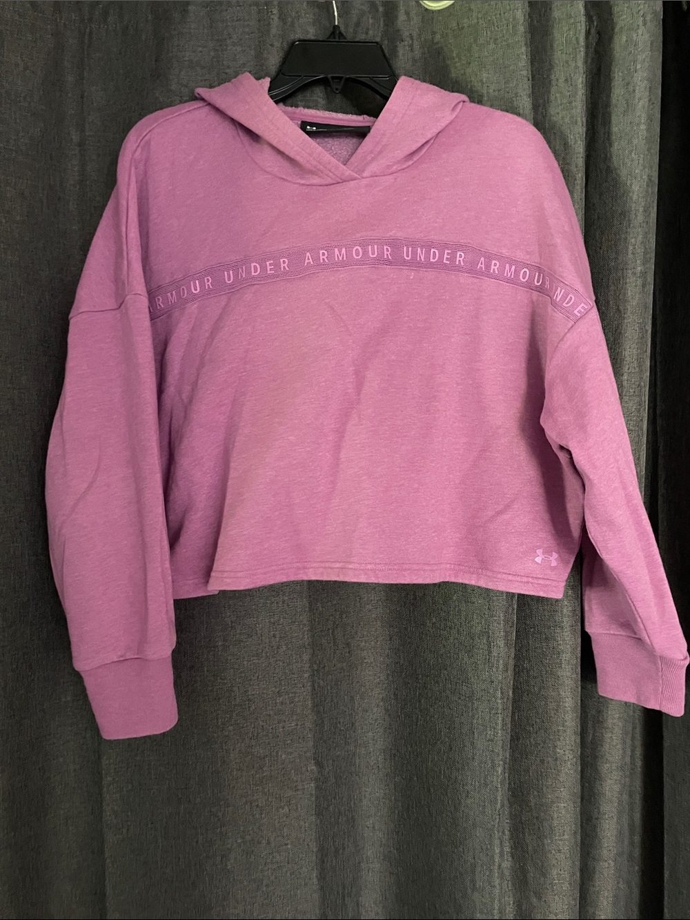 Under Armour Pink Cropped Hoodie with Branded Tape